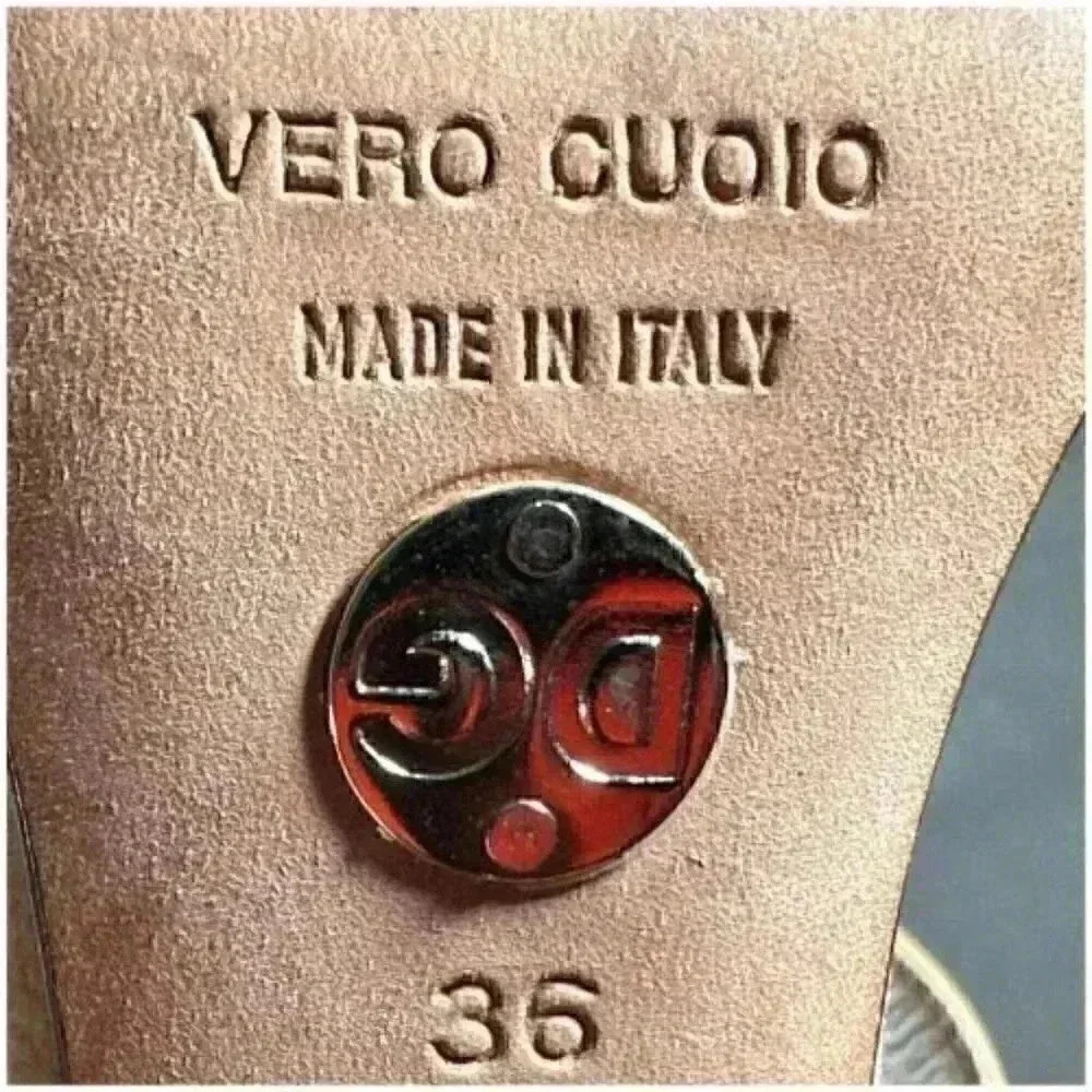 Dolce & Gabbana Sandals Beige Tan Women's 6 Leather Snake Heel Open Toe 36 - Picture 9 of 9